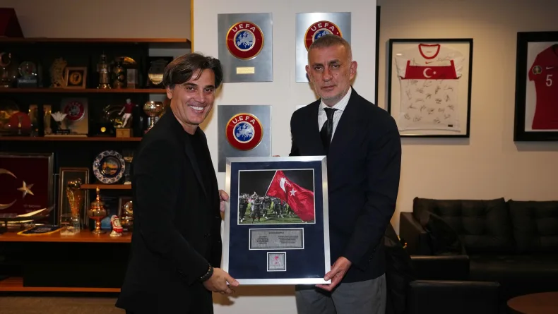TFF Başkanı Hacıosmanoğlu, Vincenzo Montella ile bir araya geldi