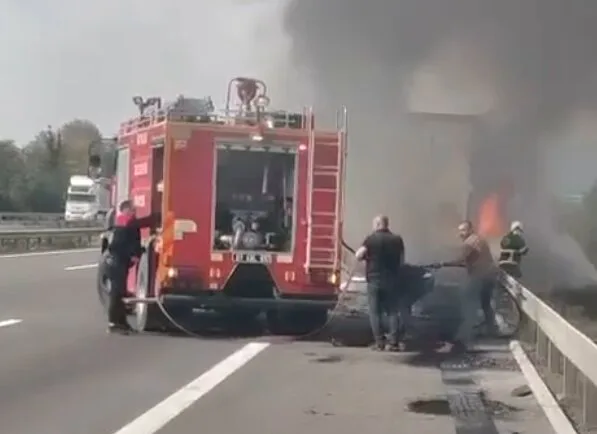 TIR’da çıkan yangın söndürüldü
