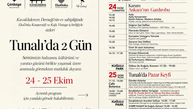 ‘Tunalı’da 2 Gün Festivali’ 24-25 Ekim’de düzenlenecek