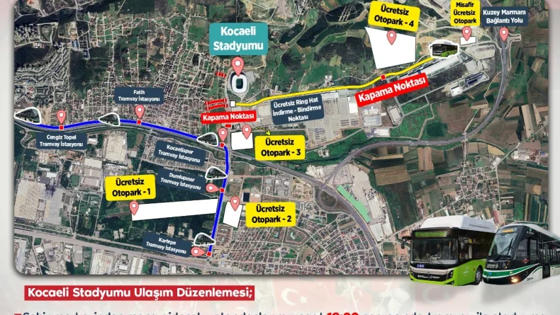 Türkiye-Fransa maçı öncesi Kocaeli’de ulaşım düzenlemesi