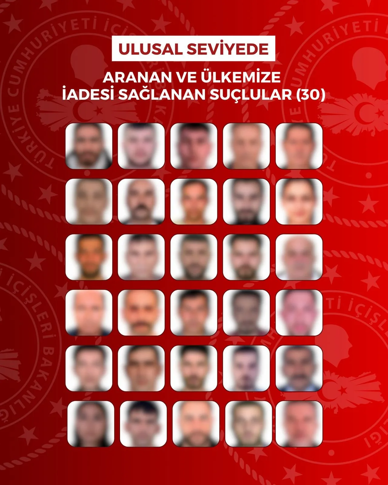Ulusal ve uluslararası düzeyde aranan 63 suçlu yakalanarak Türkiye'ye iade edildi