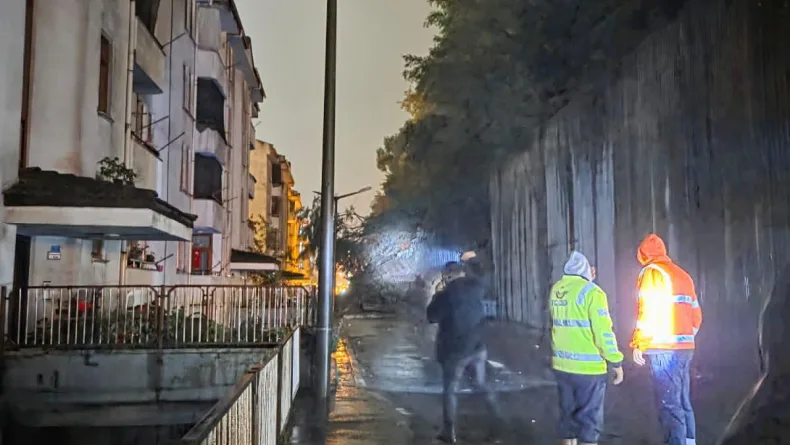 Zonguldak'ta istinat duvarı çöktü: 3 araç hasar gördü