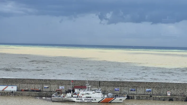 Zonguldak'ta sağanak sonrası denizin rengi değişti
