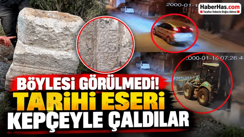 Konya tarihi eser hırsızlığı, Roma dönemi heykel kaidesi, kepçeyle tarihi eser hırsızlığı, Konya Meram, tarihi eser operasyonu, 3 şüpheli yakalandı