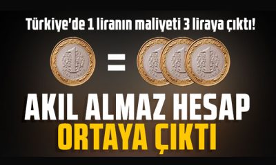 Türkiye’de 1 liranın maliyeti 3 liraya çıktı!