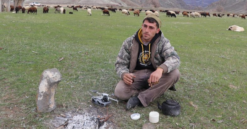 Yeni nesil çoban: Dron ile sürüyü 30 saniyede topladı