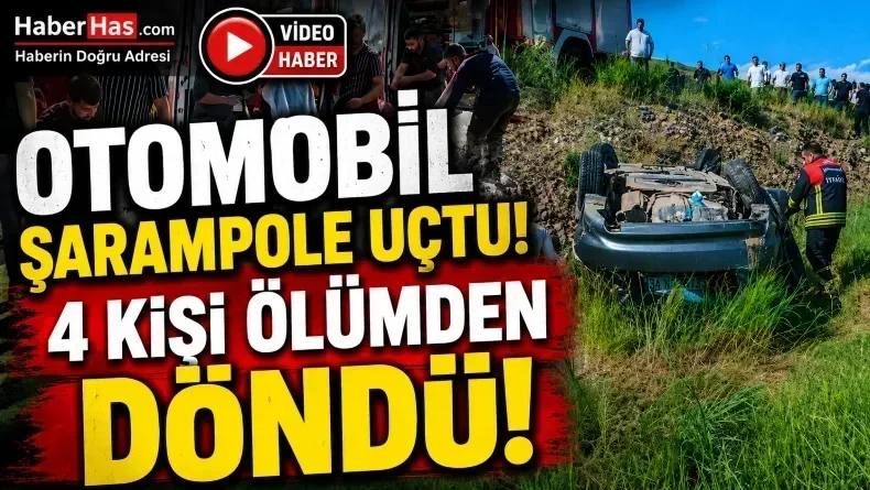 Otomobil kontrolden çıktı, şarampole savruldu: Aynı Aileden 4 Kişi Ölümden Döndü