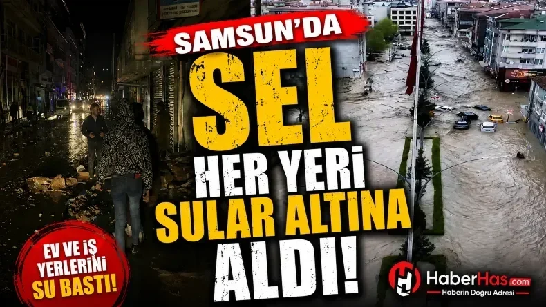 Samsun’un Havza İlçesinde Şiddetli Yağış Hayatı Felç Etti