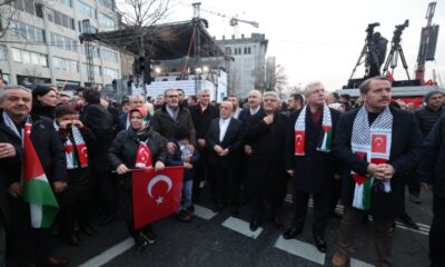 Başkan Yüce tarihi yürüyüşe katıldı: Hakkı haykırmaya devam edeceğiz