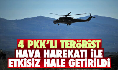 4 PKK’lı terörist hava harekâtı ile etkisiz hâle getirildi