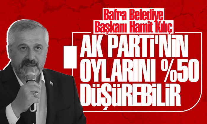 Bafra Belediye Başkanı Hamit Kılıç AK Parti’nin oylarını yüzde 50 düşebilir