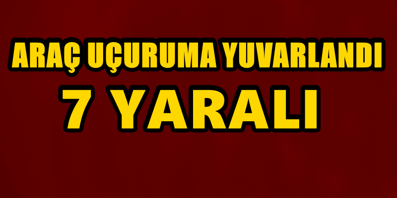 Araç uçuruma yuvarlandı: 7 yaralı