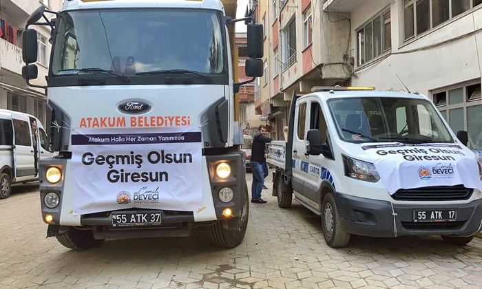 Atakum Belediyesi’nden sel mağduru Giresun’a yardım eli uzandı