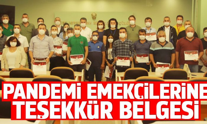Başkan Cemil Deveci’den virüsle mücadele dönemi emekçilerine teşekkür belgesi