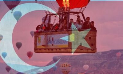Kapadokya’da balonlar 23 Nisan kutlamaları için havalandı