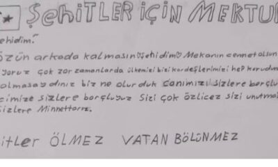 Koruma altındaki çocuklardan vatan korumasındaki Mehmetçiğe mektup