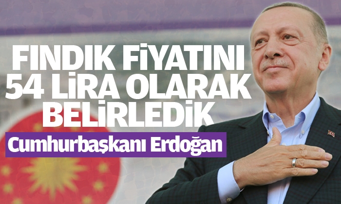 Cumhurbaşkanı Erdoğan: Fındık alım fiyatı ortalama 54 lira olarak belirlendi
