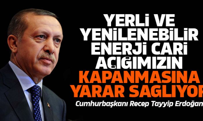 Erdoğan: Yerli ve yenilenebilir enerjideki her bir puanlık artış cari açığımızın kapanmasına yarar sağlıyor