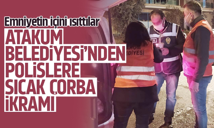 Atakum Belediyesi’nden polislere sıcak çorba ikramı 