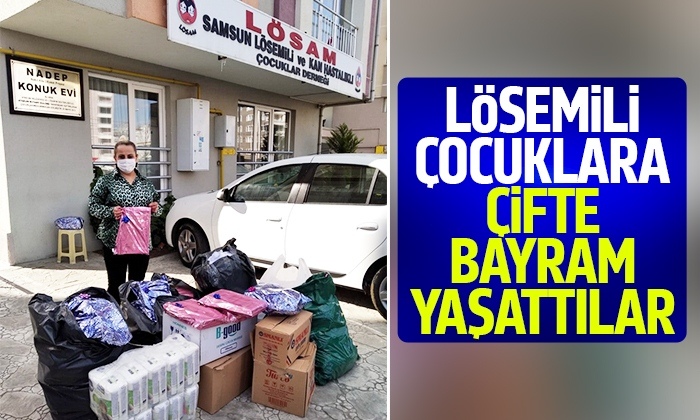 Lösemili çocuklara çifte bayram yaşattılar 