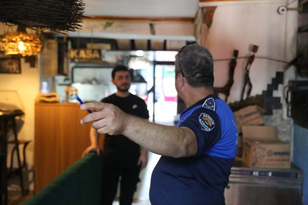 Samsun’da zabıta ekiplerinden işgal sınır çizgisi denetimi