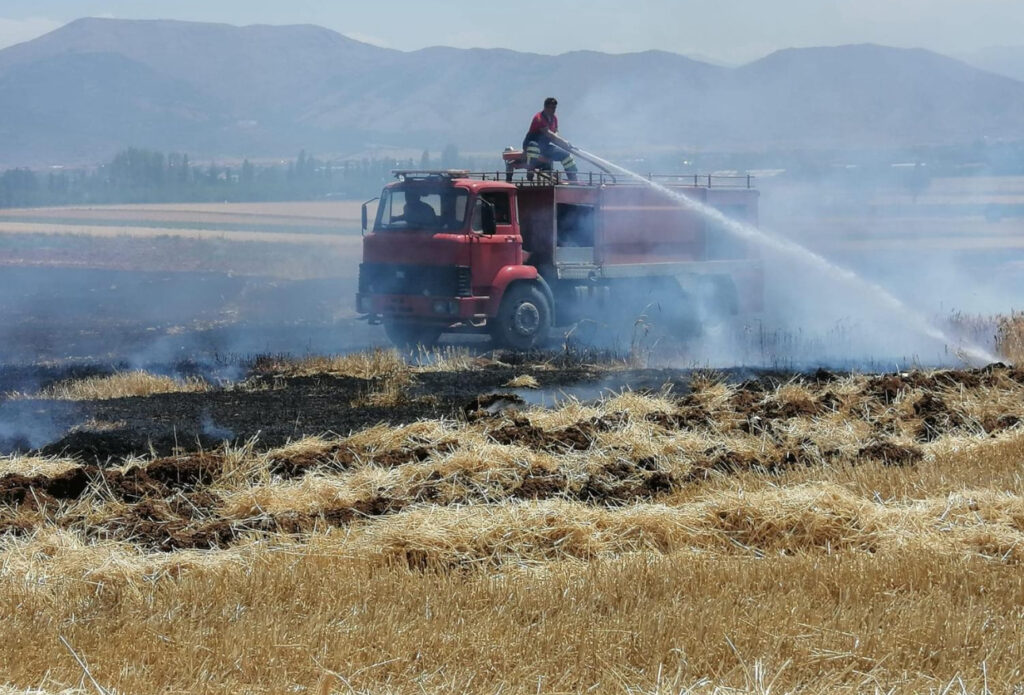 Şarkikaraağaç’ta yangın çıktı