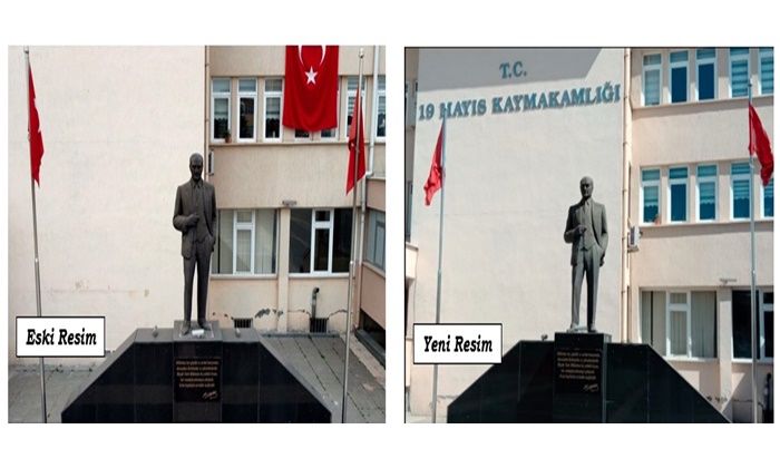 Kaymakamlık önünde bulunan Atatürk heykeli haberine Samsun Valiliği açıklama yaptı