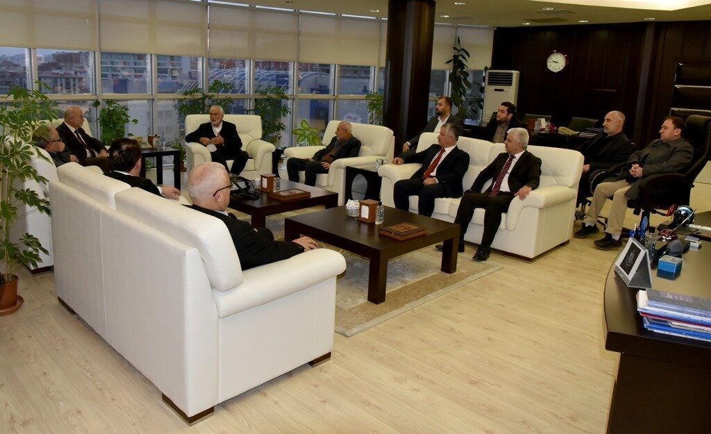 Rektor Unal IMH Onursal Baskani Guney ve EDEP Baskani Sevgiyi Kabul Etti