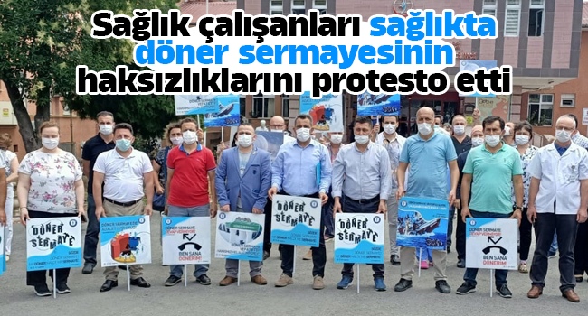 Sağlık çalışanları sağlıkta döner sermayesinin haksızlıklarını protesto etti