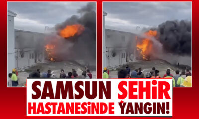 Samsun Şehir Hastanesi İnşaatında yangın!