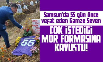 Gamze Seven’in mezarına Samsunspor forması örtüldü