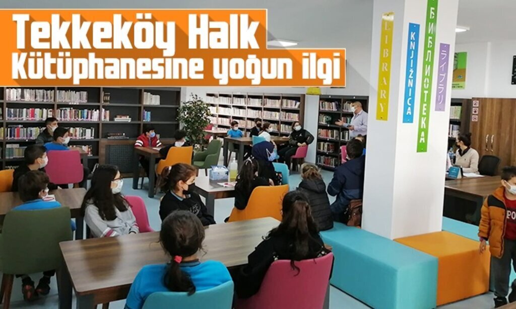 Tekkekoy Halk Kutuphanesine yogun ilgi1