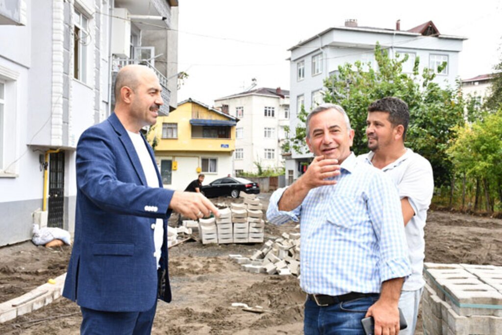 Termede parke yol calismalari