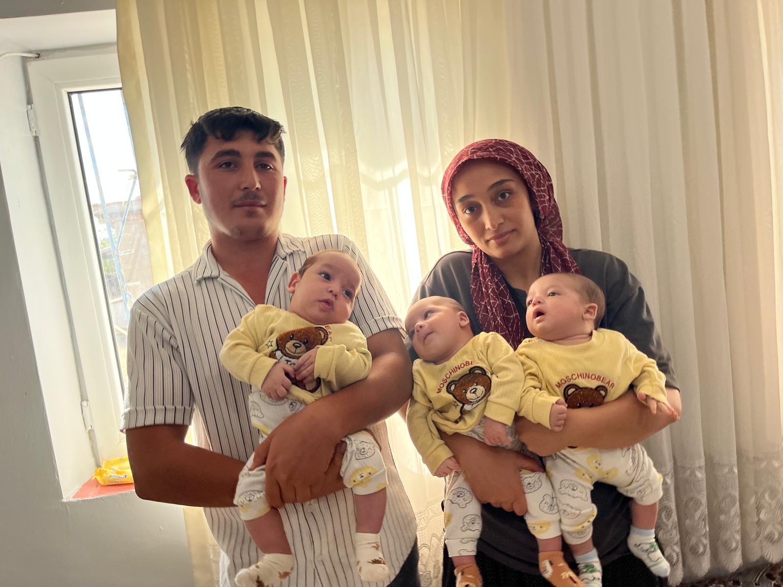 Üçüz annesi, DHA'nın haberi sonrası hayallerine kavuştu