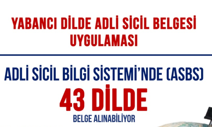 43 dilde adli sicil belgesi veriliyor