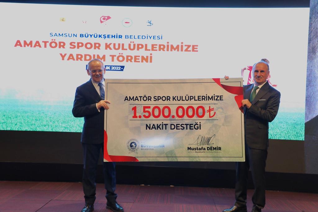 Samsun’da amatör spor kulüplerine 1 milyon 500 bin TL’lik maddi destek