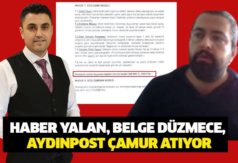 Haber yalan, belge düzmece, Aydınpost çamur atıyor