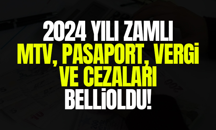 2024 yılı zamlı MTV, pasaport, vergi ve cezalar belli oldu!