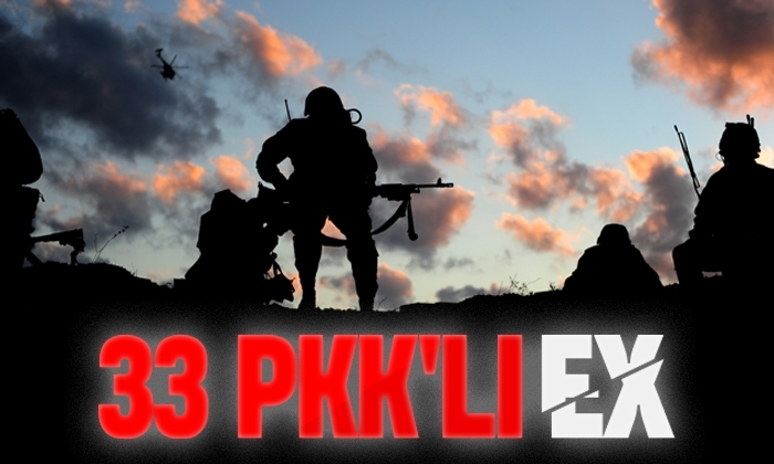 Gara’da 33 PKK’lı terörist öldürüldü
