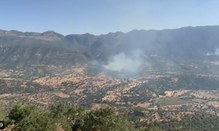 PKK’lı teröristler Türk askerinden gizlenmek için orman yakmaya başladı