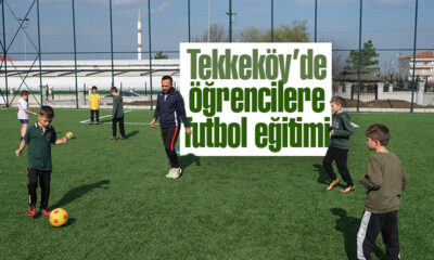 Tekkeköy’de öğrencilere futbol eğitimi