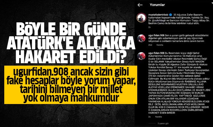 Başkan Mustafa Demir’in paylaşımı altında Atatürk’e hakaret!
